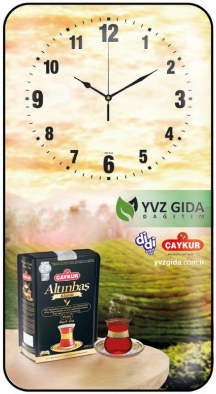 28X50 cm Dikdörtgen Cam Duvar Saati