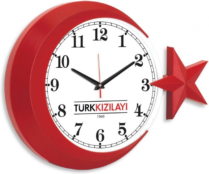 31X42,5 cm Ay-Yıldız Plastik Duvar Saati