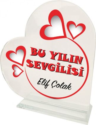 Kalp Kristal Plaket