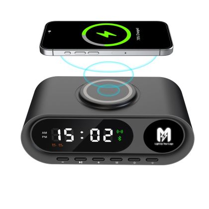 Lanso Işıklı Saatli Wireless Charger & Speaker