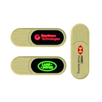 Şahsu Işıklı Ahşap USB Bellek