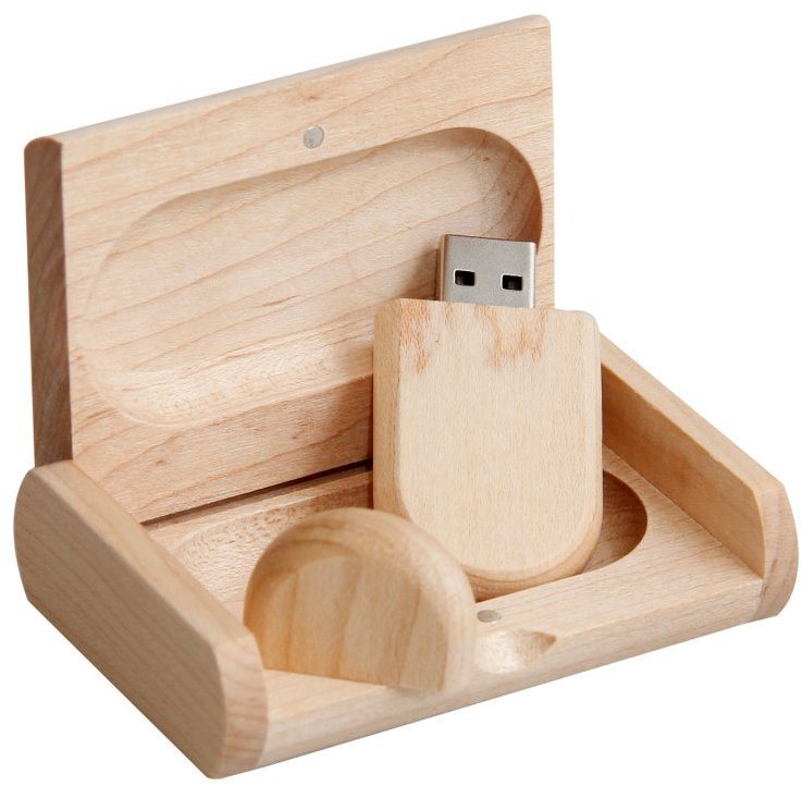 Kapaklı Ahşap USB Kutusu