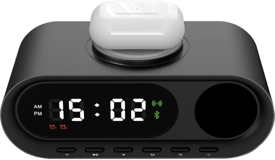Lanso Işıklı Saatli Wireless Charger & Speaker 6