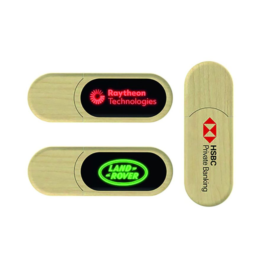 Şahsu Işıklı Ahşap USB Bellek