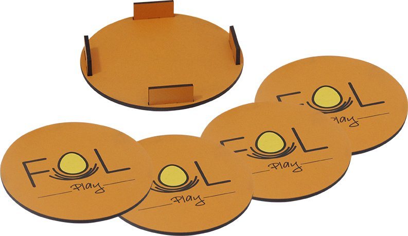 Yuvarlak Ahşap Bardak Altı Seti 4